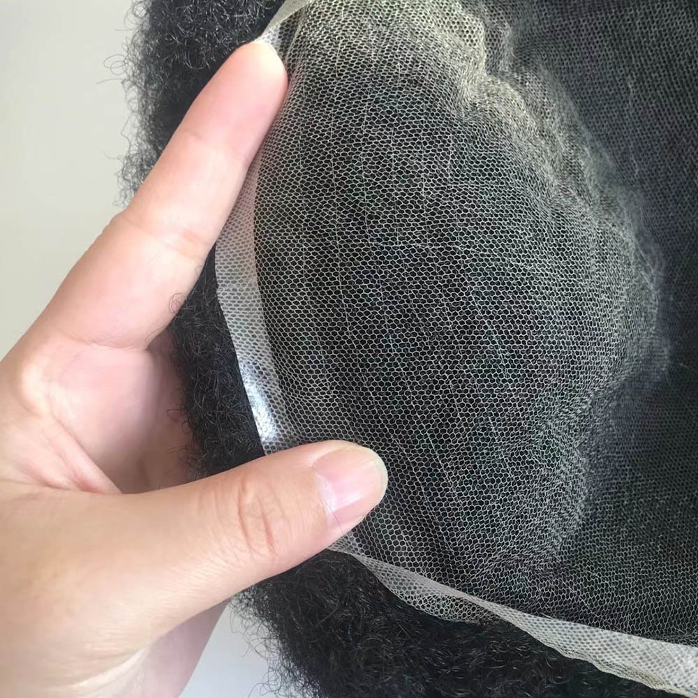 Afro Curl Full Swiss Lace Mens Toupee Hair Pieces