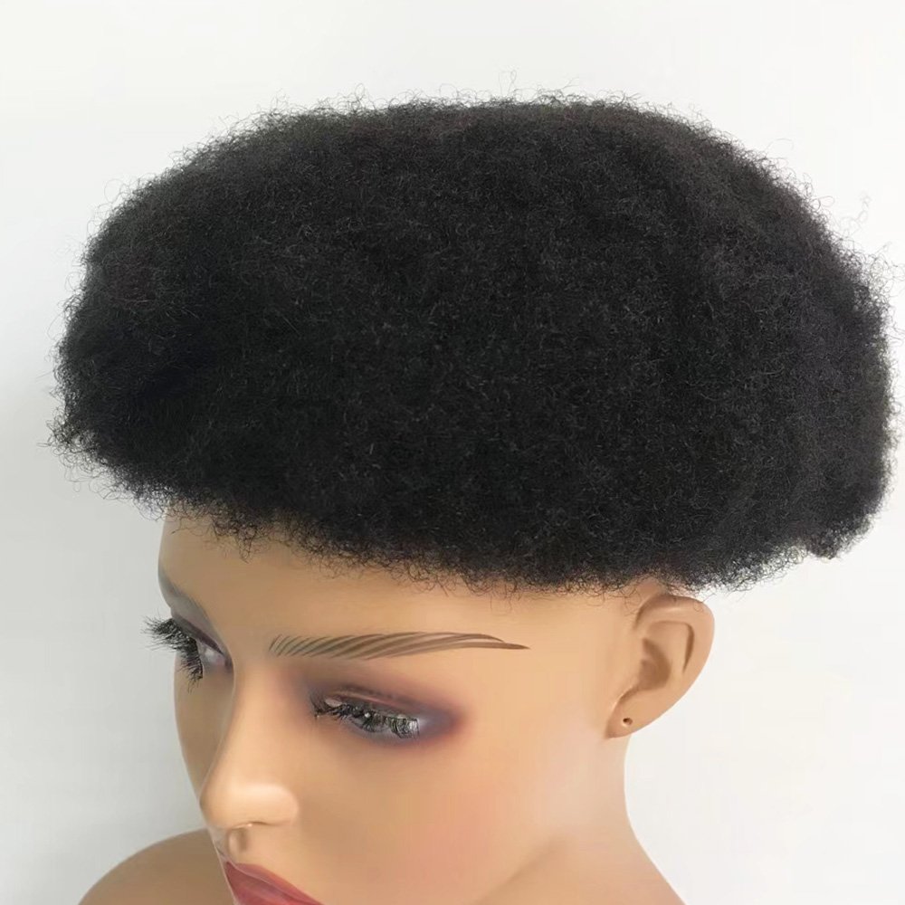 Afro Curl Full Swiss Lace Mens Toupee Hair Pieces