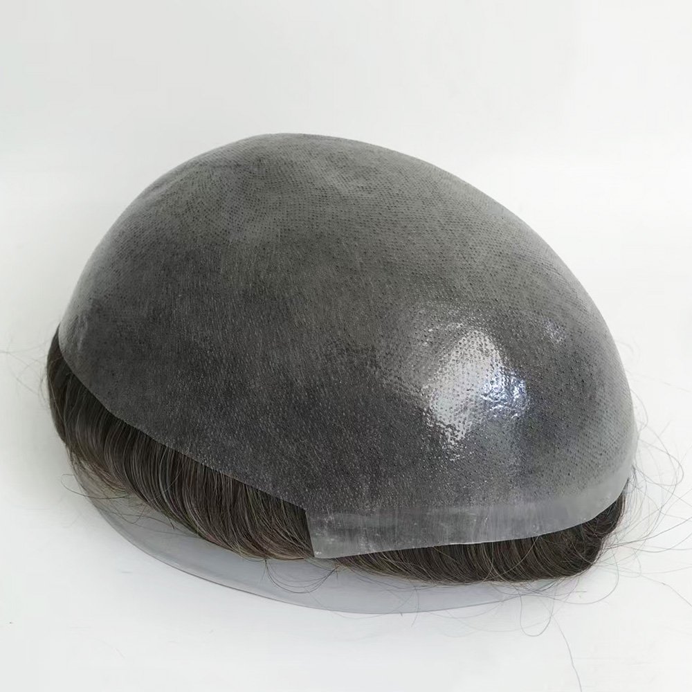 Single Knotted Full Thin Skin Men's Hair System | Durable Poly Skin Toupee