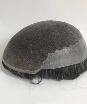 French lace mens toupee with PU skin at back