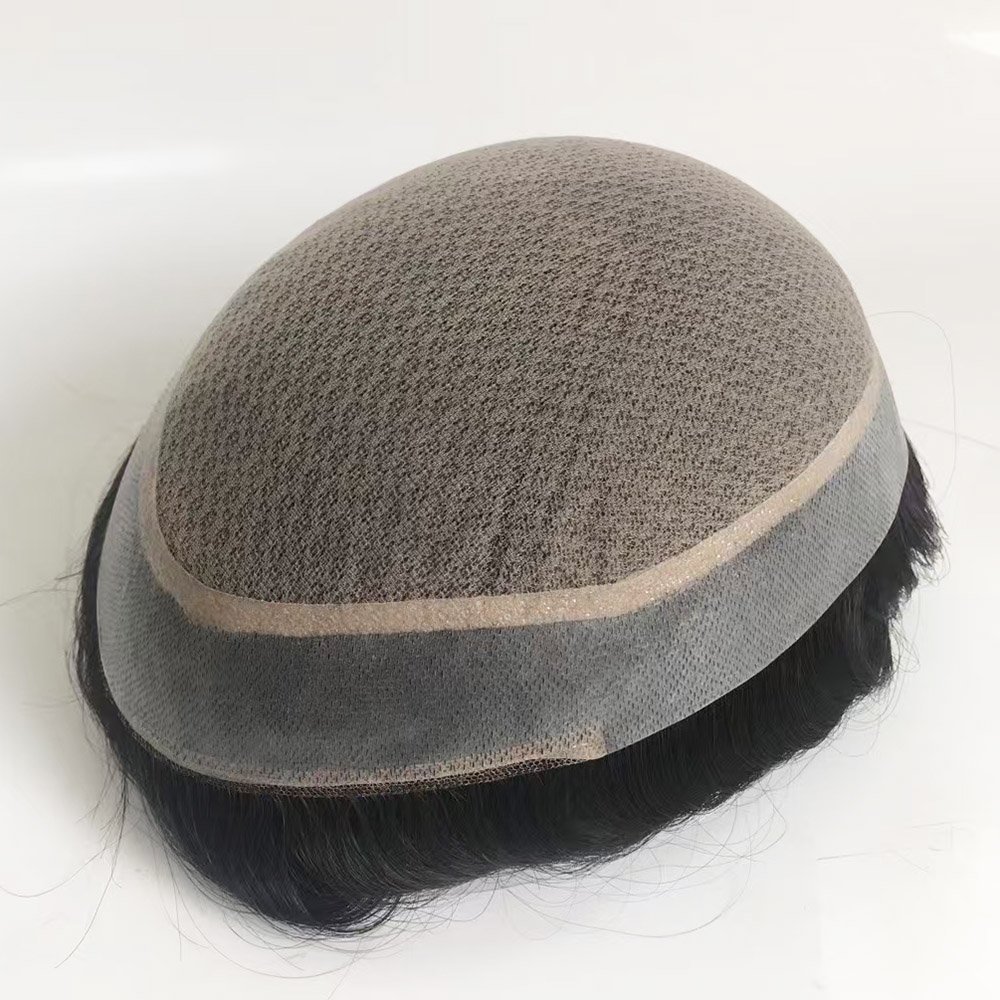 Silk Base Skin Mens Hair Replacement With PU Perimeter