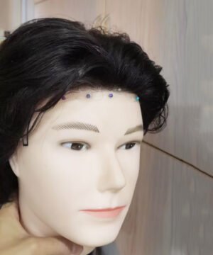 Single Knotted Full PU Men's Wig Pieces