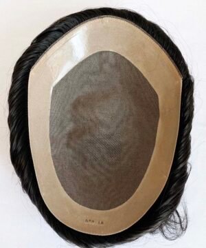 Fine Mono Base Mens Hair Replacement | Toupee with PU Perimeter and Folded Lace Front