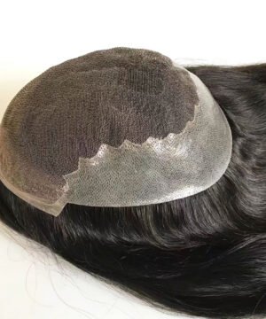 Swiss Lace Hair Topper with Polyskin Back for Thinning Hair