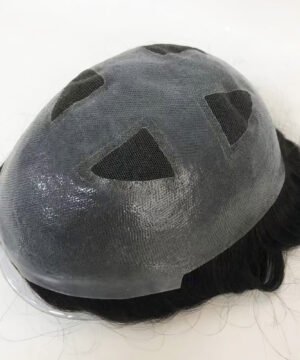 Single Knot Base with Swiss Lace Hair Toupee System for Men